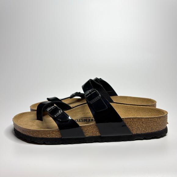 Birkenstock Mayari Toe-Loop Comfort Sandal in Black Patent - Picture 6 of 9